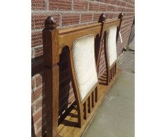 Wylie and Lochhead. Five Glasgow School Oak Benches with Shaped Back Rests. - Thumbnail 4