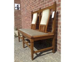 Wylie and Lochhead. Five Glasgow School Oak Benches with Shaped Back Rests. - Thumbnail 6