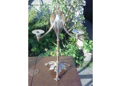 WAS Benson. A stunning pair of silver plated and copper candelabras - Thumbnail 2