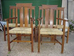 Liberty and Co. A set of six and a set of four dining chairs after a design by W Lethaby. - Thumbnail 1