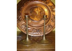 Dryad of Leicester – Pair of Brass Candlesticks - Thumbnail 2