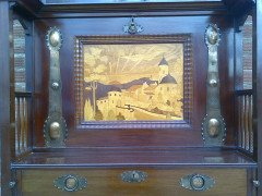 Shapland and Petter. A bureau bookcase with a beautiful marquetry panel - Thumbnail 4