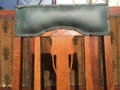 An extremely rare set of twelve Glasgow school oak dining chairs fully restored - Thumbnail 5
