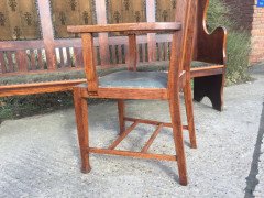 An extremely rare set of twelve Glasgow school oak dining chairs fully restored - Thumbnail 7