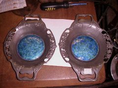 Liberty and Co. A matched pair of Tudric Rose bowls - Thumbnail 1