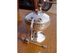 A E Jones. An oil lamp and lighting stick with inscription running round - Thumbnail 3