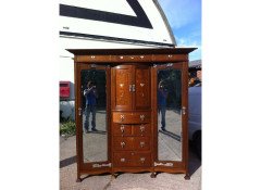 Shapland and Petter. A good Arts and Crafts oak bedroom pair with abalone - Thumbnail 1