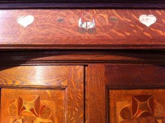 Shapland and Petter. A good Arts and Crafts oak bedroom pair with abalone - Thumbnail 6