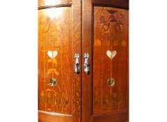 Shapland and Petter. A good Arts and Crafts oak bedroom pair with abalone - Thumbnail 8
