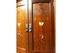 Shapland and Petter. A good Arts and Crafts oak bedroom pair with abalone - Thumbnail 13