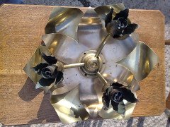 WAS Benson. A brass ceiling light in the form of a large flower - Thumbnail 1