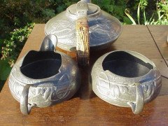 Archibald Knox for Liberty and Co. A Tudric four-piece tea set - Thumbnail 2