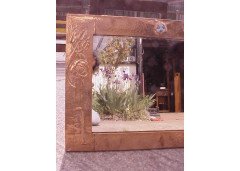 A Glasgow School copper mirror with fantastic stylised Glasgow Roses to each side - Thumbnail 2