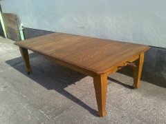Thonet. A ten seater Arts and Crafts wind-out oak dining table with beautiful figured grain. - Thumbnail 1