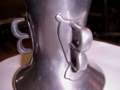 A superb Tudric conical vase with wonderful Turquoise stones - Thumbnail 4