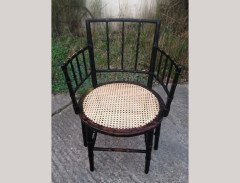 A very rare six leg cane seated armchair - Thumbnail 7