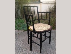 A very rare six leg cane seated armchair - Thumbnail 11