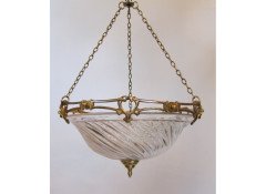 WAS Benson. A rare pair of ceiling lights with stunning stylised floral and heart detailed gallery with original swirling - Thumbnail 1