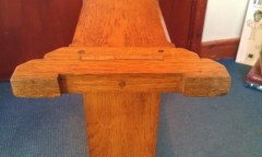 A good quality little Arts and Crafts oak drop leaf tea or sidetable - Thumbnail 4