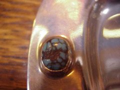 Liberty and Co. A silver tray with a Green and a Blue Torquoise cabachon to each end - Thumbnail 2