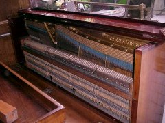 Walter Cave for Bechstein. A mahogany piano with an overstrung upright underdamper action - Thumbnail 11