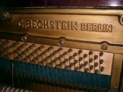Walter Cave for Bechstein. A mahogany piano with an overstrung upright underdamper action - Thumbnail 12