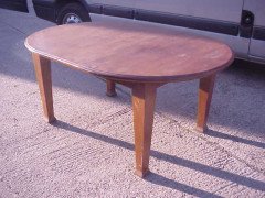 An Arts and Crafts extending dining table with curved ends - Thumbnail 2