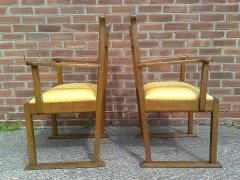 A Pair of Good Quality Oak Armchair - Thumbnail 3
