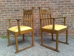 A Pair of Good Quality Oak Armchair - Thumbnail 4