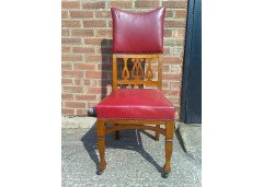 Shapland and Petter. An Arts and Crafts oak 14 seater extending dining table with three leaves and eight matching chairs - Thumbnail 12