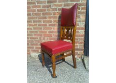 Shapland and Petter. An Arts and Crafts oak 14 seater extending dining table with three leaves and eight matching chairs - Thumbnail 13
