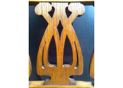 Shapland and Petter. An Arts and Crafts oak 14 seater extending dining table with three leaves and eight matching chairs - Thumbnail 18