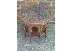 Liberty and Co (attributed). A rare Anglo-Moorish eight leg Octagonal sidetable in the style of E W Godwin - Thumbnail 2