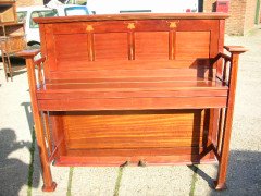 G M Ellwood for John Brinsmead and Sons. A mahogany and inlaid upright piano - Thumbnail 1