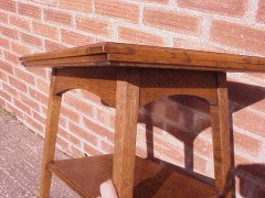 An oak Arts and Crafts folding card table - Thumbnail 4