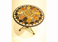 A 19th century Piatra Dura side table with inlaid marble top - Thumbnail 2