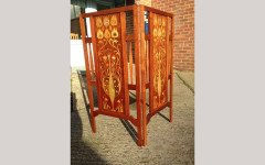 Shapland and Petter. A rare Shapland and Petter Peacock folding screen with Abalone - Thumbnail 1