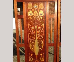 Shapland and Petter. A rare Shapland and Petter Peacock folding screen with Abalone - Thumbnail 3
