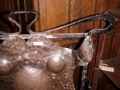 A Handwrought Iron and Copper Fire Screen with Stylised Repousse Details. - Thumbnail 2