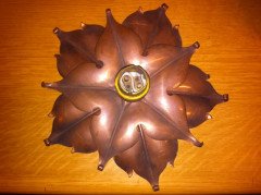 An Arts and Crafts copper floral leaf ceiling light - Thumbnail 1