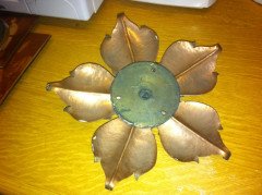 An Arts and Crafts copper floral leaf ceiling light - Thumbnail 3