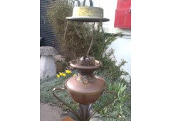 WAS Benson. A rare brass and copper 3 leg oil lamp - Thumbnail 3