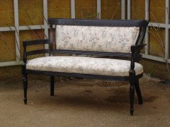 E W Godwin for James Peddle. A rare ebonised two seater settee - Thumbnail 1