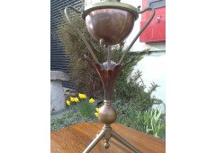 WAS Benson. A rare brass and copper 3 leg oil lamp - Thumbnail 4