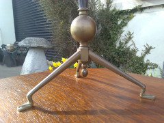 WAS Benson. A rare brass and copper 3 leg oil lamp - Thumbnail 7