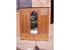 Shapland and Petter. an Arts and Crafts Oak Treble Wardrobe and Dressing Table - Thumbnail 1