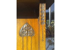 A Glasgow Style Arts and Crafts Oak Sideboard with Stylised Cut-outs to the Top and to the Sweeping Base. - Thumbnail 6