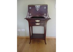 WMF. A rare silver plated cutlery service for 12, in the original cabinet with silver plated stylised mounts - Thumbnail 1
