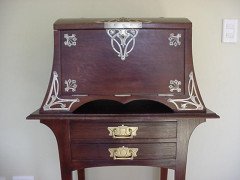 WMF. A rare silver plated cutlery service for 12, in the original cabinet with silver plated stylised mounts - Thumbnail 4