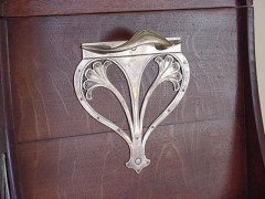 WMF. A rare silver plated cutlery service for 12, in the original cabinet with silver plated stylised mounts - Thumbnail 5